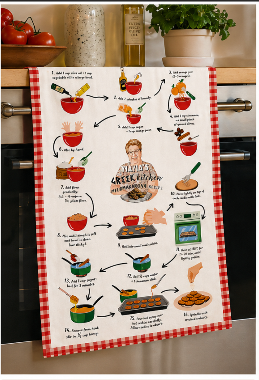 Melomakarona Recipe Tea Towel