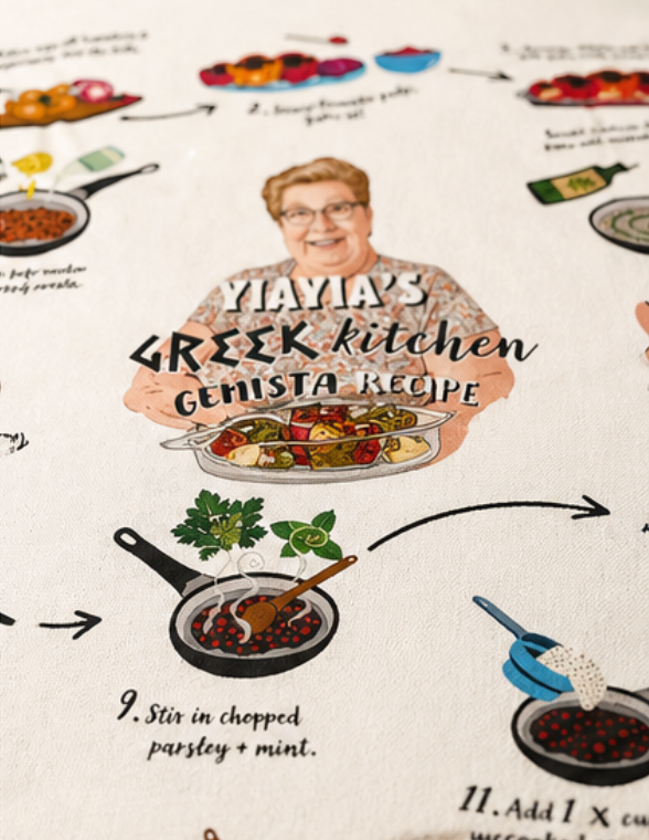 Gemista Recipe Tea Towel
